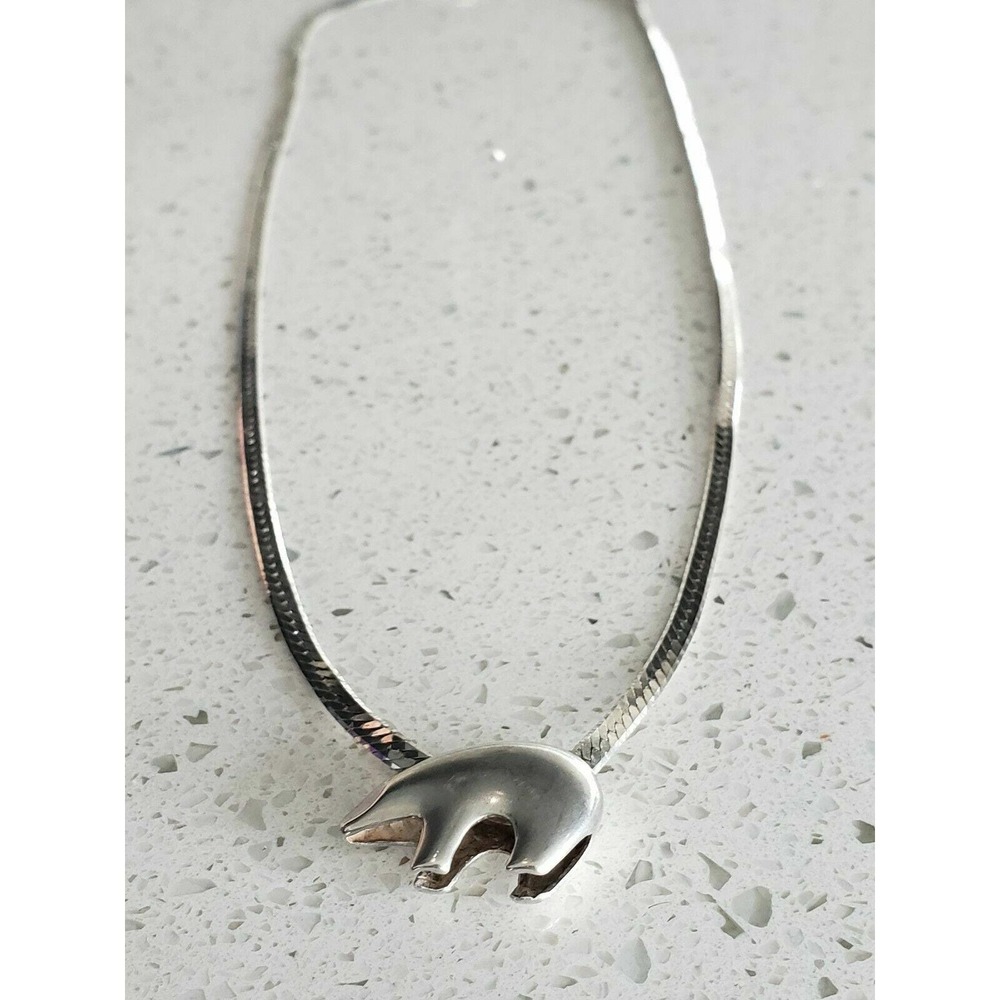 Beautiful Sterling Silver Monet polar bear large pendant and Necklace
